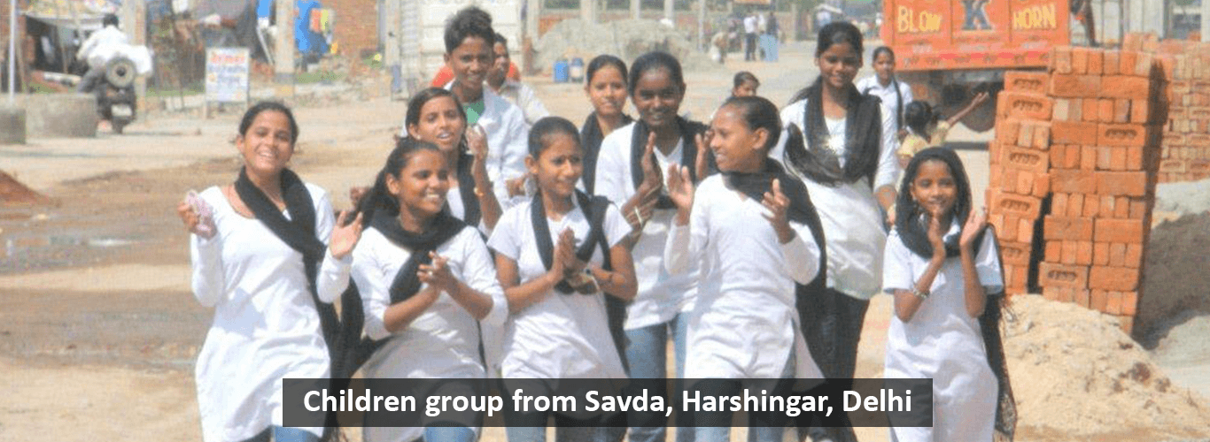 Children Group from Savda, Harshingar Delhi