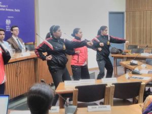 Self defence activities showing by Special Police Unit for women and child of Delhi police